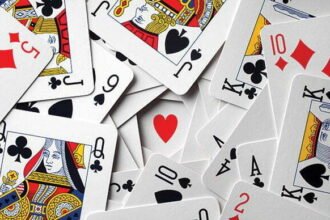 Three star gamblers playing in hotel room