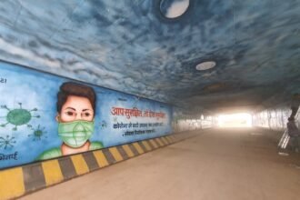 The underbridge of Bhilai Power House looks attractive: different experiences giving paintings related to cleanliness, such underbridge has been decorated