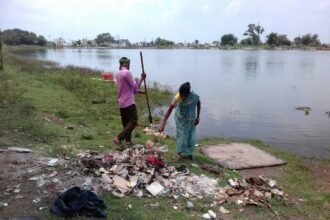 Arrangement of statue immersion in 13 ponds of Bhilai City, Corporation Deputy Commissioner Ashok Dwivedi took stock of the system