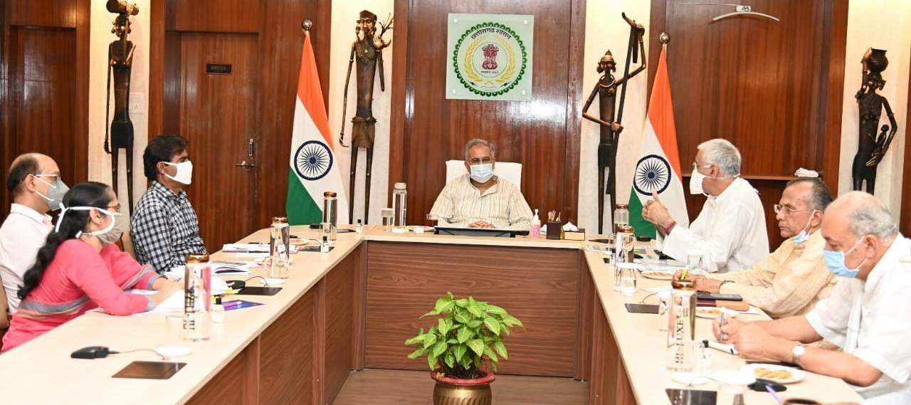 High level meeting with ministers and senior officials…. CM Baghel said