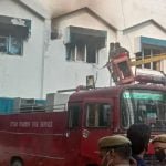 डीजल रेल इंजन कारखाने में लगी भीषण आग, करोड़ों का नुकसान