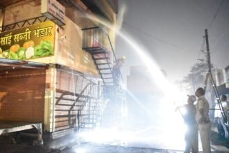 Fire on three-storey medical store on Deepawali night