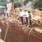 Corporation administration engaged in pipeline maintenance work