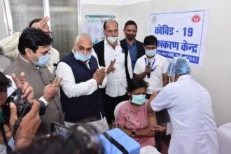 Dr. Sugam Sawant, the first vaccine of the district hospital