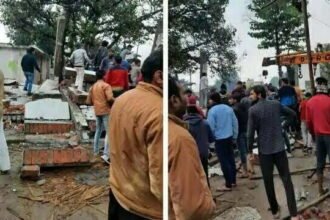 श्मशान घाट की छत गिरी, 40 से ज्यादा लोग दबे