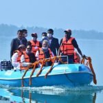 Chief Minister did boating sitting in cruise boat: said- Chhattisgarh is full of natural beauty, come to Satarenga, enjoy