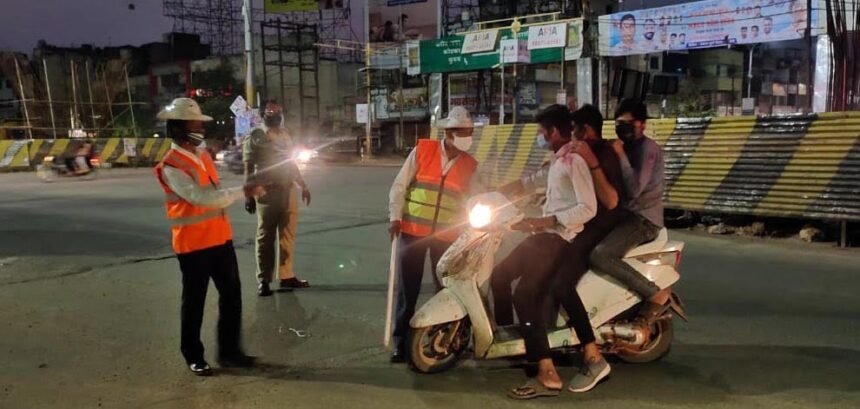 यातायात पुलिस दुर्ग द्वारा होली पर 154 वाहनों पर की गई कार्यवाही