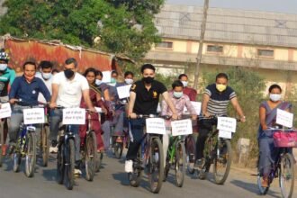 जिला प्रशासन ने निकाली नशा मुक्त भारत अभियान के तहत साइकिल रैली
