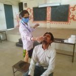 Camp set up in Nehru Nagar for delivery testing and covid testing of street vendors…. Sample taken of 25 people