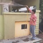 Constant sanitizing to prevent corona infection…. Daily sanitation is being done to houses, public areas and places of movement