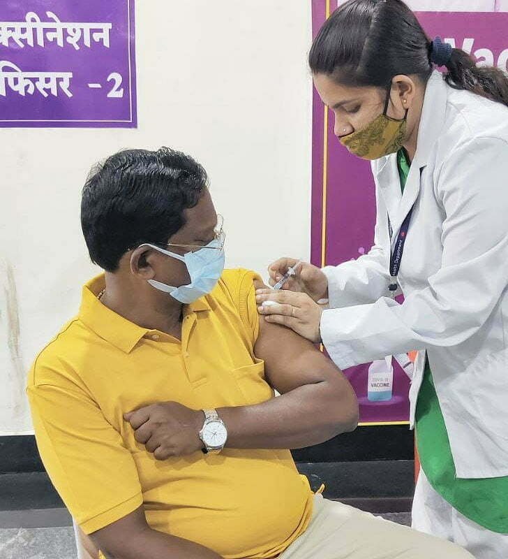 Culture Minister Amarjit Bhagat got the second dose of corona vaccine