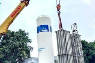 Installation of 1000 cubic meter vaporizer in the main hospital