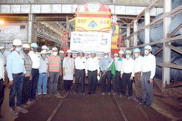 BSP sent the first rake of SAE 1008 wire rod coils to Nepal