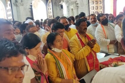 Food and Culture Minister Amarjeet Bhagat, who reached Rajnandgaon for the first time after becoming in-charge