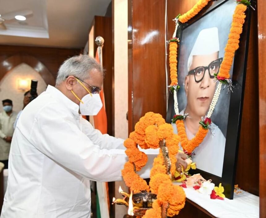 Chief Minister Bhupesh Baghel, who attended the birth anniversary celebrations