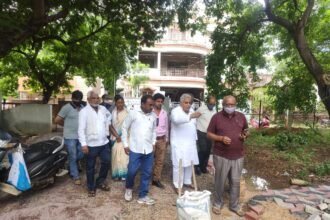 The gardens of Mission Amrit, half-completed even in two years… MLA Vora, who arrived for inspection