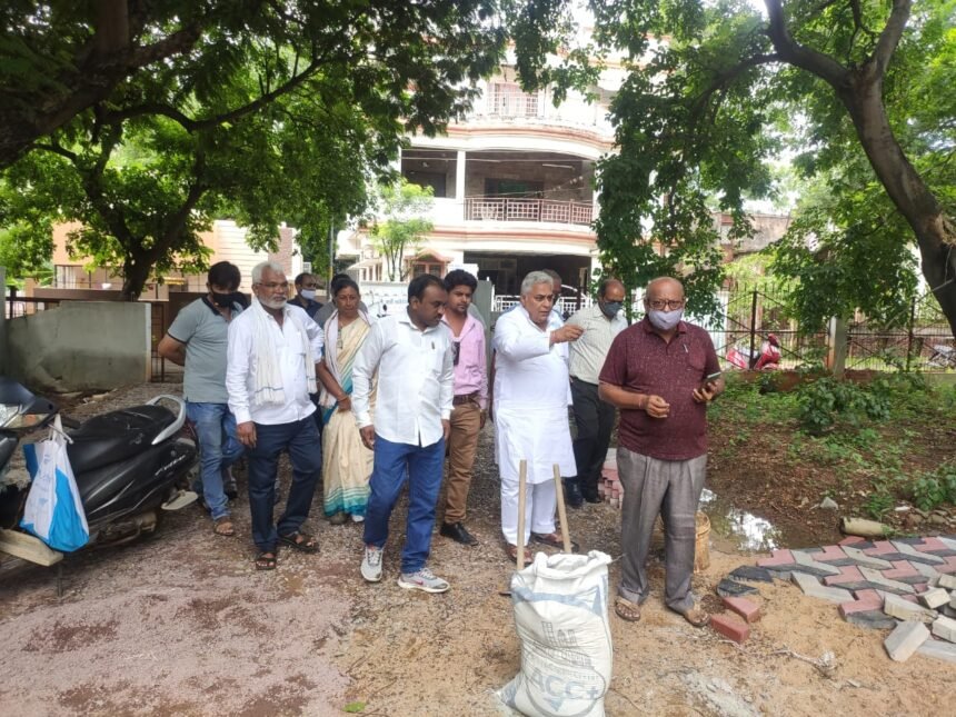 The gardens of Mission Amrit, half-completed even in two years… MLA Vora, who arrived for inspection