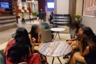 Drunk party in cafe: Late night police raid…. Married women were drinking beer along with young women