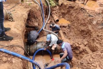 भिलाई निगम ने महज 10 घंटे में मुख्य राइजिंग पाइप लाइन का किया संधारण, जल प्रदाय सुचारू रूप से प्रारंभ