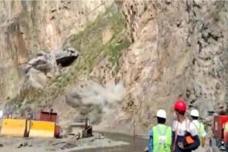 Tunnel construction was inaugurated by doing the first blast in Khilani