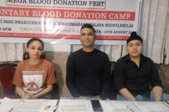 Voluntary blood donation camp at Swaroopanand College HUDCO on 12th August