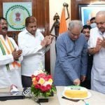 People gathered to congratulate Chief Minister Baghel on his birthday