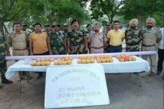 भारत-पाक सीमा पर सुरक्षाबलों ने बरामद की 40 किलो हेरोइन, फायरिंग के बाद फरार हो गए तस्कर