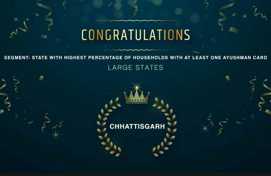 Four National Awards to Chhattisgarh for best performance in Ayushman Bharat Pradhan Mantri