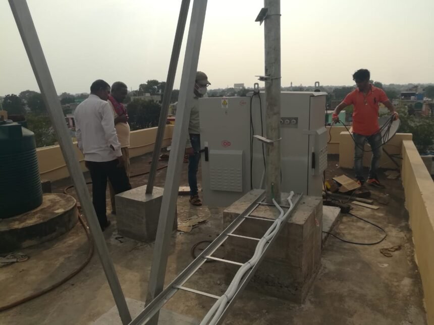 Airtel tower was being installed on the roof of the house without permission