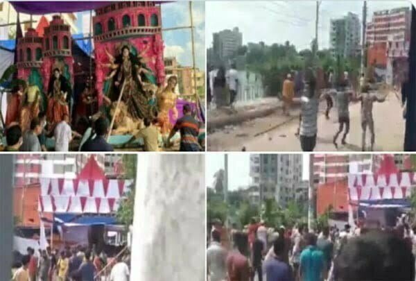 दुर्गा पूजा पर छिड़े दंगे, मंदिरों में तोडफ़ोड़ के बाद 3 की मौत, 22 जिलों में पैरामिलिट्री फोर्स तैनात