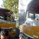 पेड़ से टकराई स्कूल बस, एक बच्ची की मौत पांच घायल, दुर्घटना के बाद मची चीख पुकार