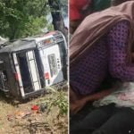 बच्चों को स्कूल लाते वक्त वाहन पलटा, 18 बच्चे घायल, ड्राइवर की मौत