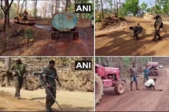 बलरामपुर के भुतही मोड़ में सड़क निर्माण करवाने के लिए 250 सुरक्षाकर्मी तैनात, नक्सली हमले की आशंका