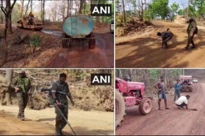 बलरामपुर के भुतही मोड़ में सड़क निर्माण करवाने के लिए 250 सुरक्षाकर्मी तैनात, नक्सली हमले की आशंका