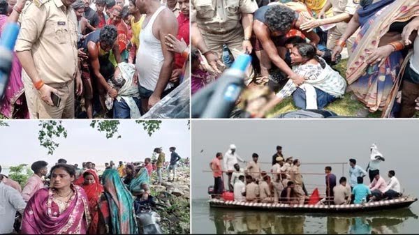 हादसा: नदी में नाव पलटने से दस लोग डूबे, तीन महिला मजदूरों की मौत