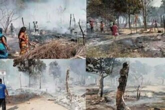 चूल्हे की चिंगारी ने छीना आशियाना, आंखों के सामने अपने घर जलते देखते रहे बेबस मजदूर