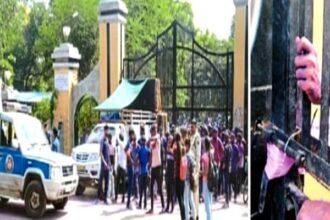 साइंस कॉलेज में गणेश विसर्जन पर जमकर हंगामा, प्रबंधन से नाराज छात्रों ने मेन गेट पर बजाया जमकर डीजे