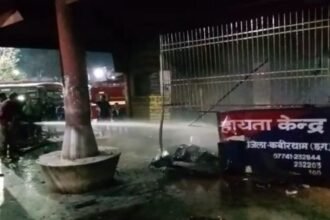 पुलिस सहायता केंद्र में फटा सिलेंडर, भयंकर आग देखकर इधर-उधर भागने लगे लोग, वो तो गनीमत रही…