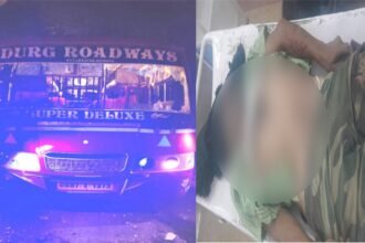 दुर्ग में बेकाबू बस की चपेट में आकर बाइक सवार तीन किसानों की मौत, एक ही गांव के थे तीनों, गुस्साए ग्रामीणों ने की बस में जमकर तोडफ़ोड़