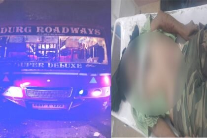 दुर्ग में बेकाबू बस की चपेट में आकर बाइक सवार तीन किसानों की मौत, एक ही गांव के थे तीनों, गुस्साए ग्रामीणों ने की बस में जमकर तोडफ़ोड़