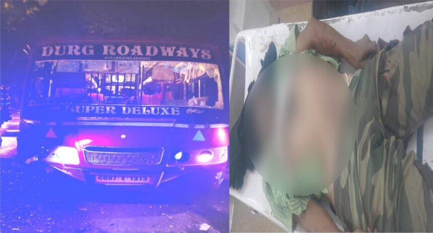 दुर्ग में बेकाबू बस की चपेट में आकर बाइक सवार तीन किसानों की मौत, एक ही गांव के थे तीनों, गुस्साए ग्रामीणों ने की बस में जमकर तोडफ़ोड़