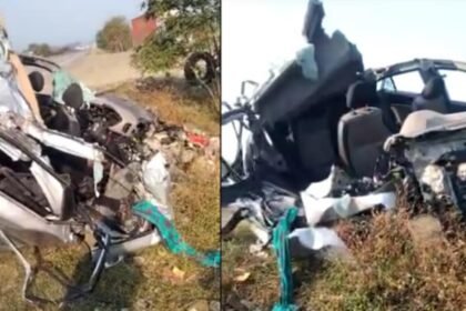 एनएच पर हादसा, चलते ट्रक के पीछे घुसी कार, रेलवे इंजीनियर सहित चार की मौत