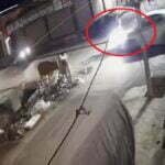 तेज रफ्तार कार ने बाइक को मारी टक्कर, नाले में गिरा चालक, घटना सीसीटीवी फुटेज में कैद