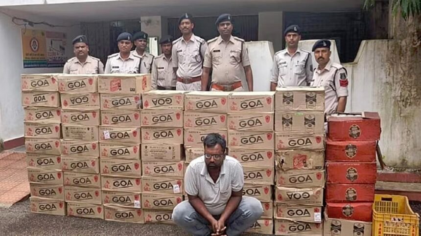पुलिस ने छापामार कार्रवाई में पकड़ी 77 पेटी अवैध शराब, एमपी से लेकर आए थे तस्कर