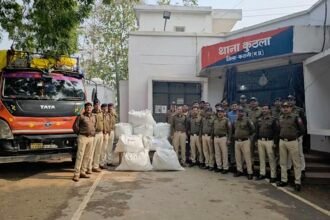 पुलिस की बड़ी कार्रवाई, 28 लाख रुपए कीमत की 190 किलो गांजा जब्त
