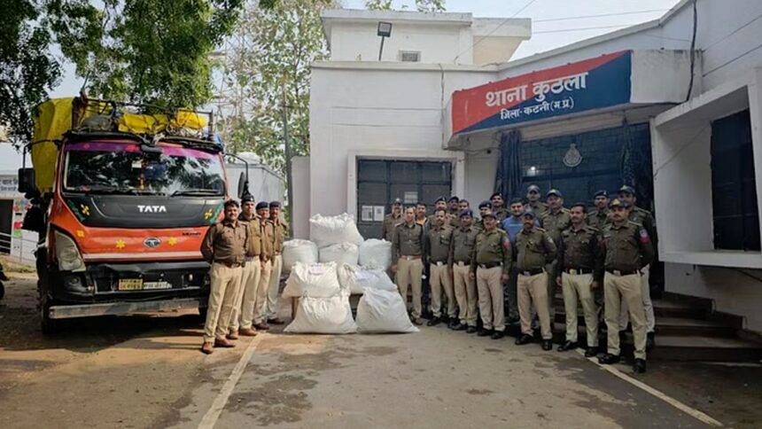 पुलिस की बड़ी कार्रवाई, 28 लाख रुपए कीमत की 190 किलो गांजा जब्त