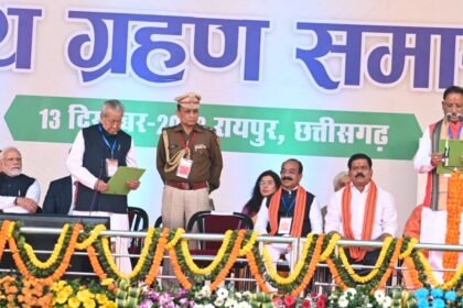 विष्णुदेव साव ने मुख्यमंत्री पद की ली शपथ, अरुण साव और विजय शर्मा बने डिप्टी सीएम