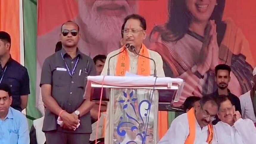 Loksabha Election: सीएम साय ने जनसभा को किया संबोधित, भाजपा प्रत्याशी सरोज पांडेय के लिए मांगे वोट
