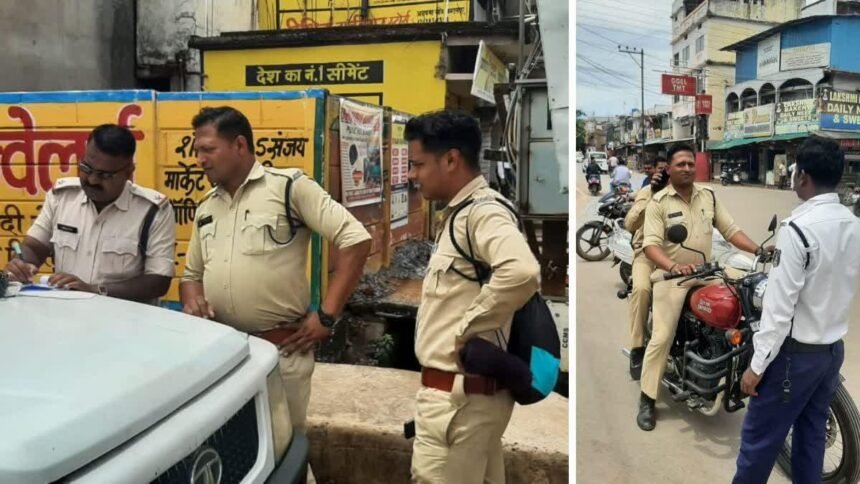 ट्रैफिक रूल नहीं किया फॉलो, 22 पुलिस कर्मियों का कटा चालन