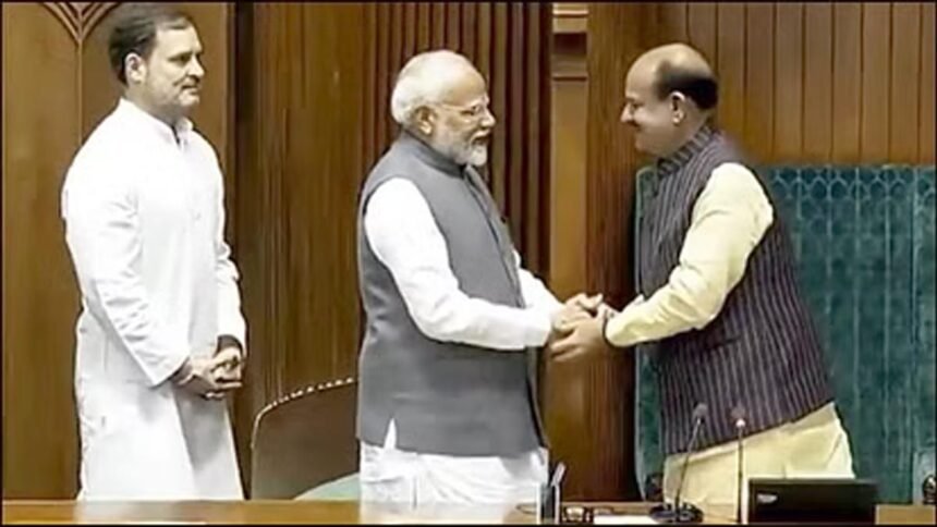 LS Speakar: ओम बिरला चुने गए लोकसभा के स्पीकर, पीएम मोदी और राहुल गांधी आसन तक लेकर गए